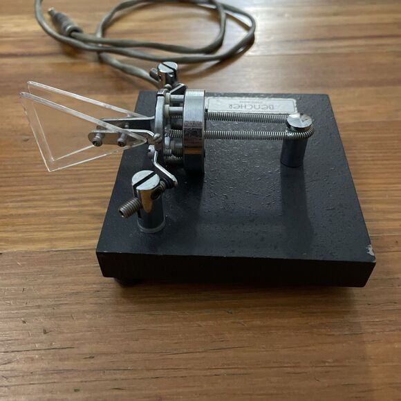 Bencher Ham Radio Morse Code CW Iambic Paddle Keyer Black Vintage TESTED - Picture 8 of 11